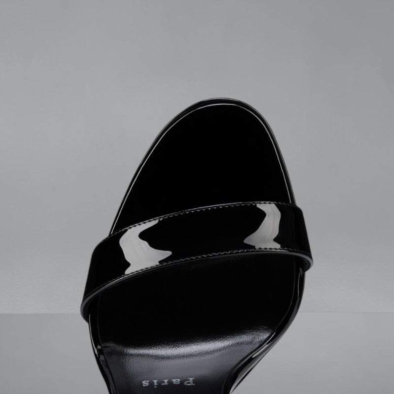 Louboutin Loubi Queen Alta Patent Black Calf Leather