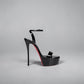 Louboutin Loubi Queen Alta Patent Black Calf Leather