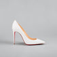 Louboutin Kate Patent White Calf Leather