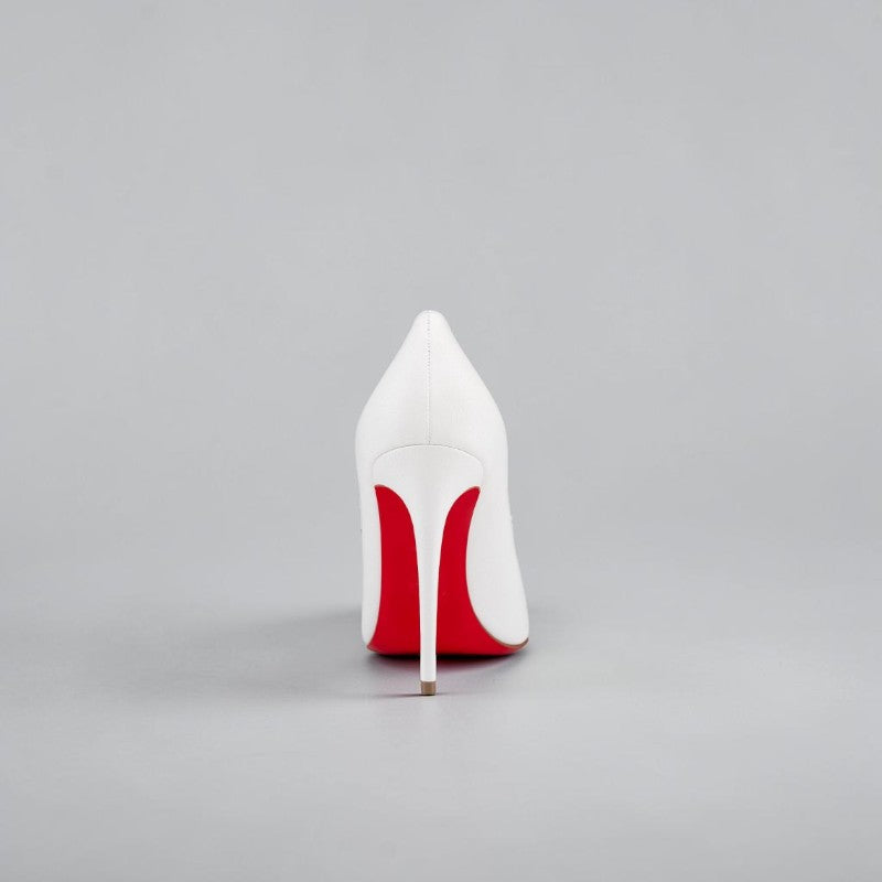 Louboutin Kate Patent White Calf Leather
