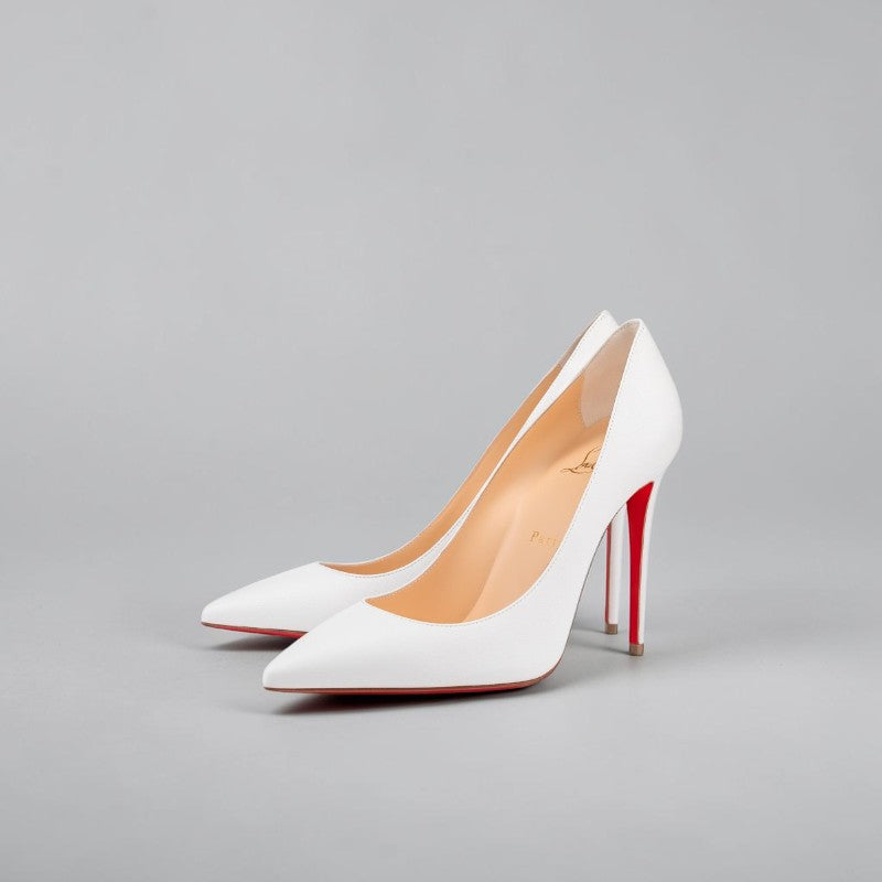 Louboutin Kate Patent White Calf Leather