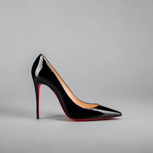 1 Ден Доставка - Louboutin Kate Black Patent Calf Leather