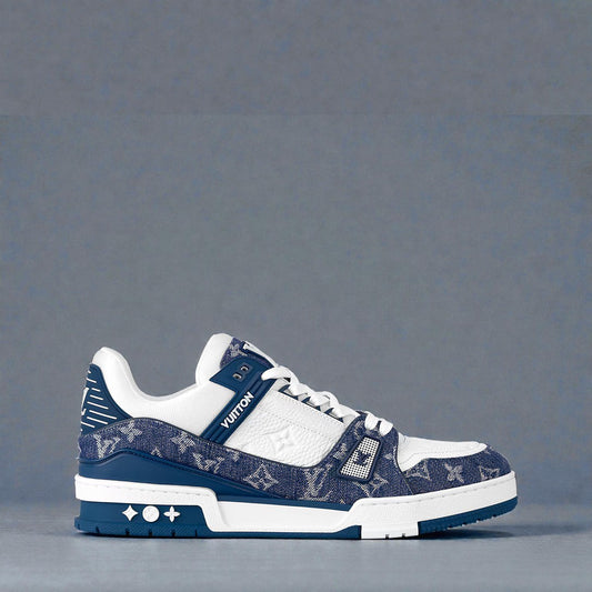 1 Ден Доставка - LV Trainer Monogram Blue Denim