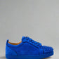 Louboutin Junior Spikes Low Blue Velvet
