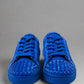 Louboutin Junior Spikes Low Blue Velvet
