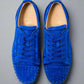Louboutin Junior Spikes Low Blue Velvet