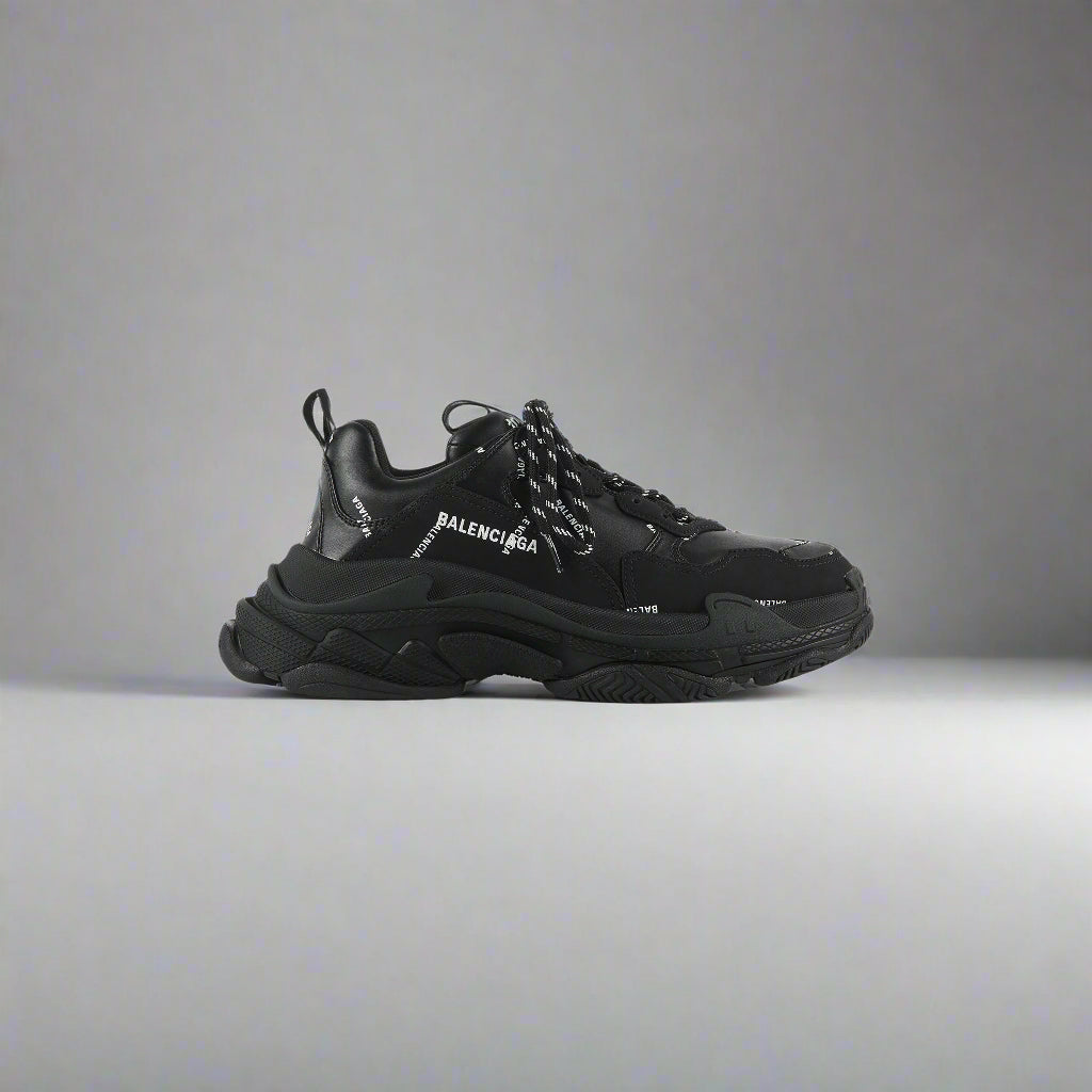 Balenciaga Triple S Allover Logo Black