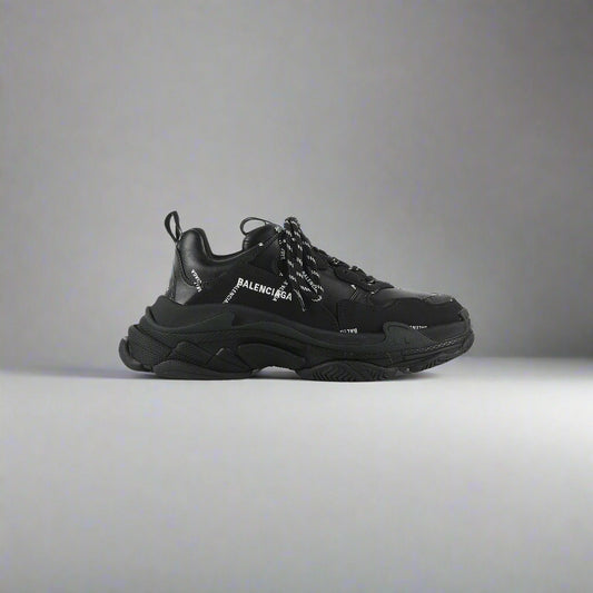 Balenciaga Triple S Allover Logo Black