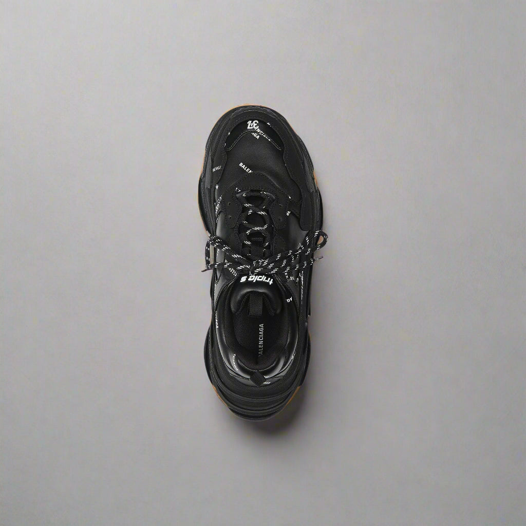 Balenciaga Triple S Allover Logo Black