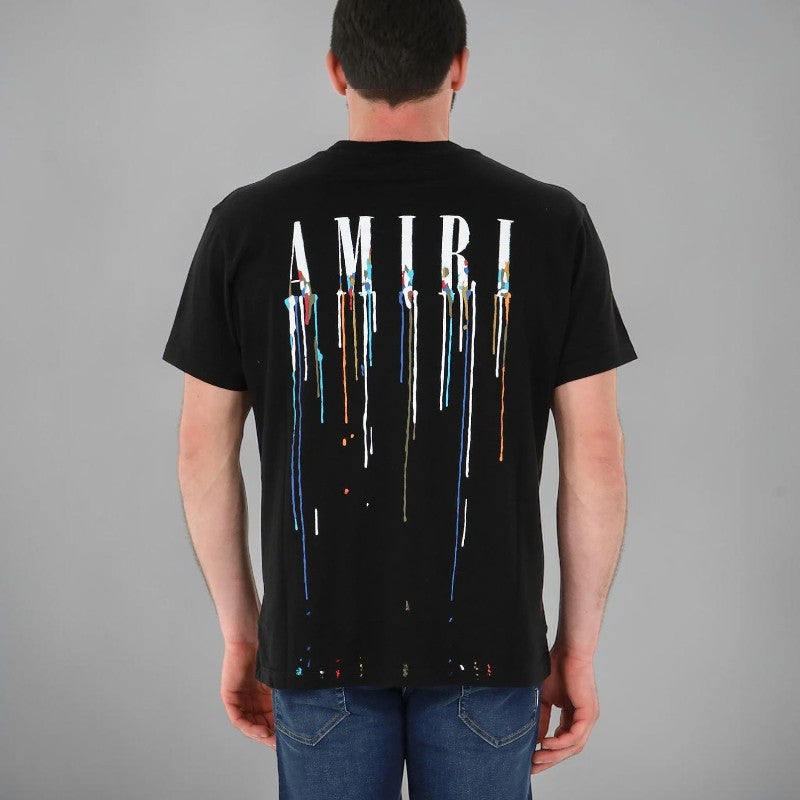 1 Ден Доставка - Тениска Amiri "Paint Drip" Черна